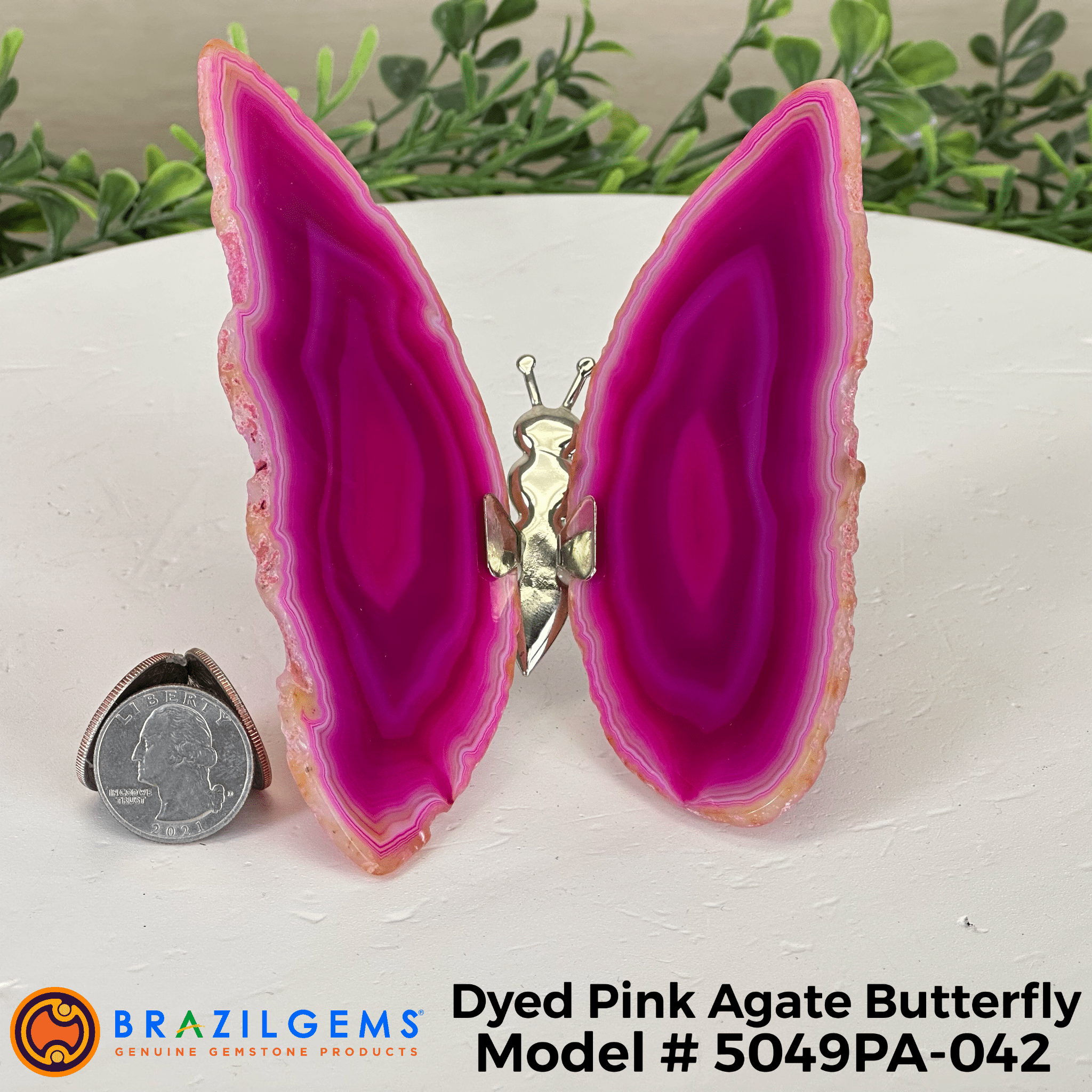 Small Pink Agate "Butterfly Wings", ~4" Length #5049PA - Brazil GemsBrazil GemsSmall Pink Agate "Butterfly Wings", ~4" Length #5049PAAgate Butterfly Wings5049PA - 026