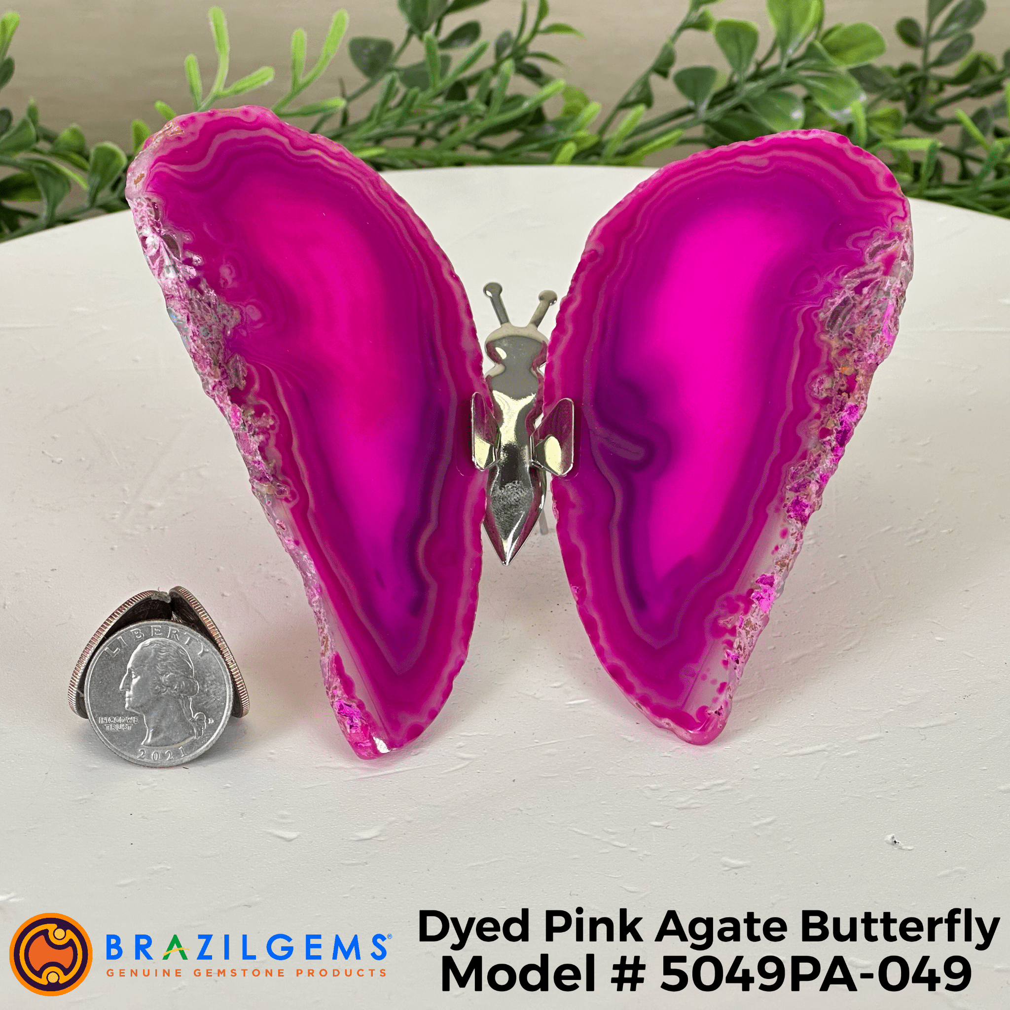 Small Pink Agate "Butterfly Wings", ~4" Length #5049PA - Brazil GemsBrazil GemsSmall Pink Agate "Butterfly Wings", ~4" Length #5049PAAgate Butterfly Wings5049PA - 026