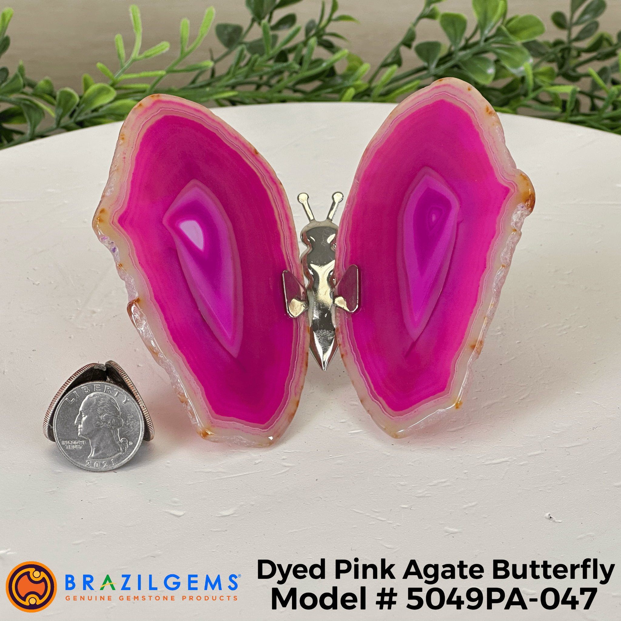 Small Pink Agate "Butterfly Wings", ~4" Length #5049PA - Brazil GemsBrazil GemsSmall Pink Agate "Butterfly Wings", ~4" Length #5049PAAgate Butterfly Wings5049PA - 026