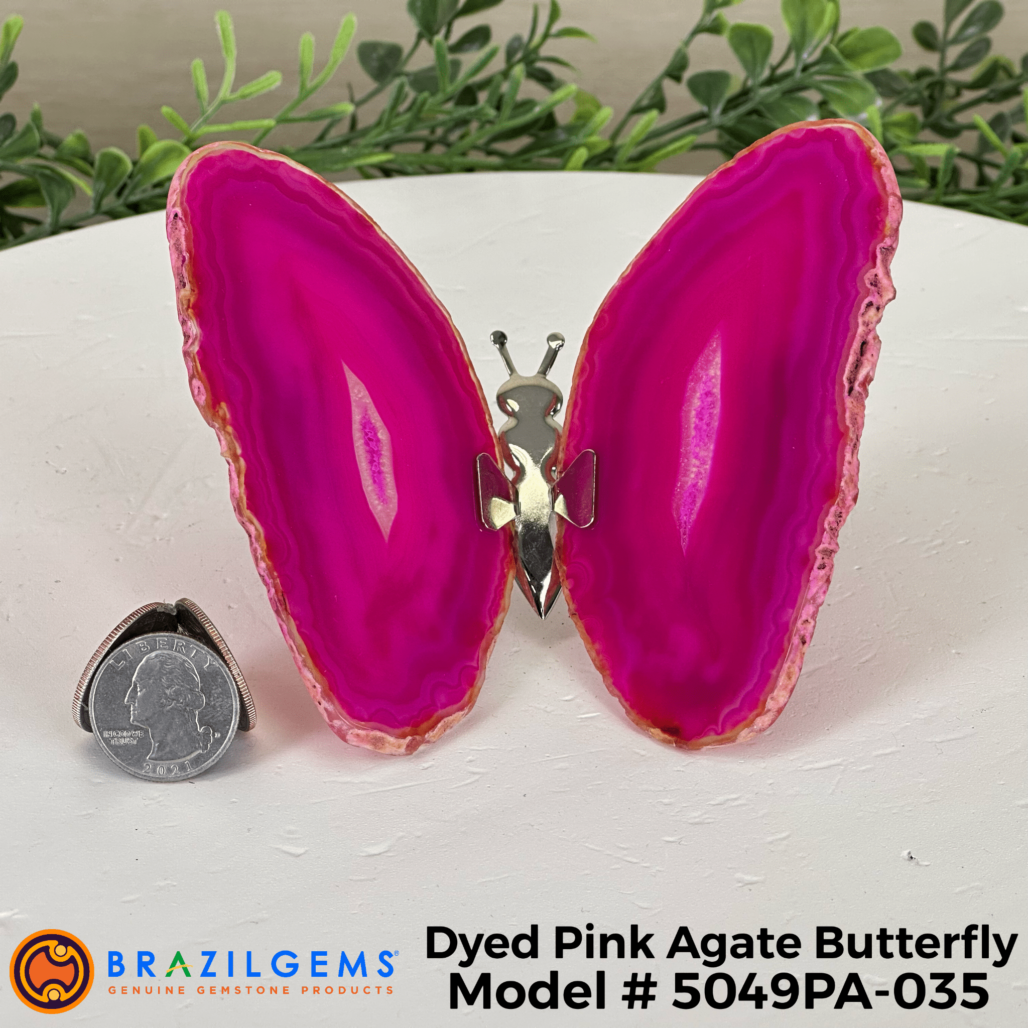 Small Pink Agate "Butterfly Wings", ~4" Length #5049PA - Brazil GemsBrazil GemsSmall Pink Agate "Butterfly Wings", ~4" Length #5049PAAgate Butterfly Wings5049PA - 026