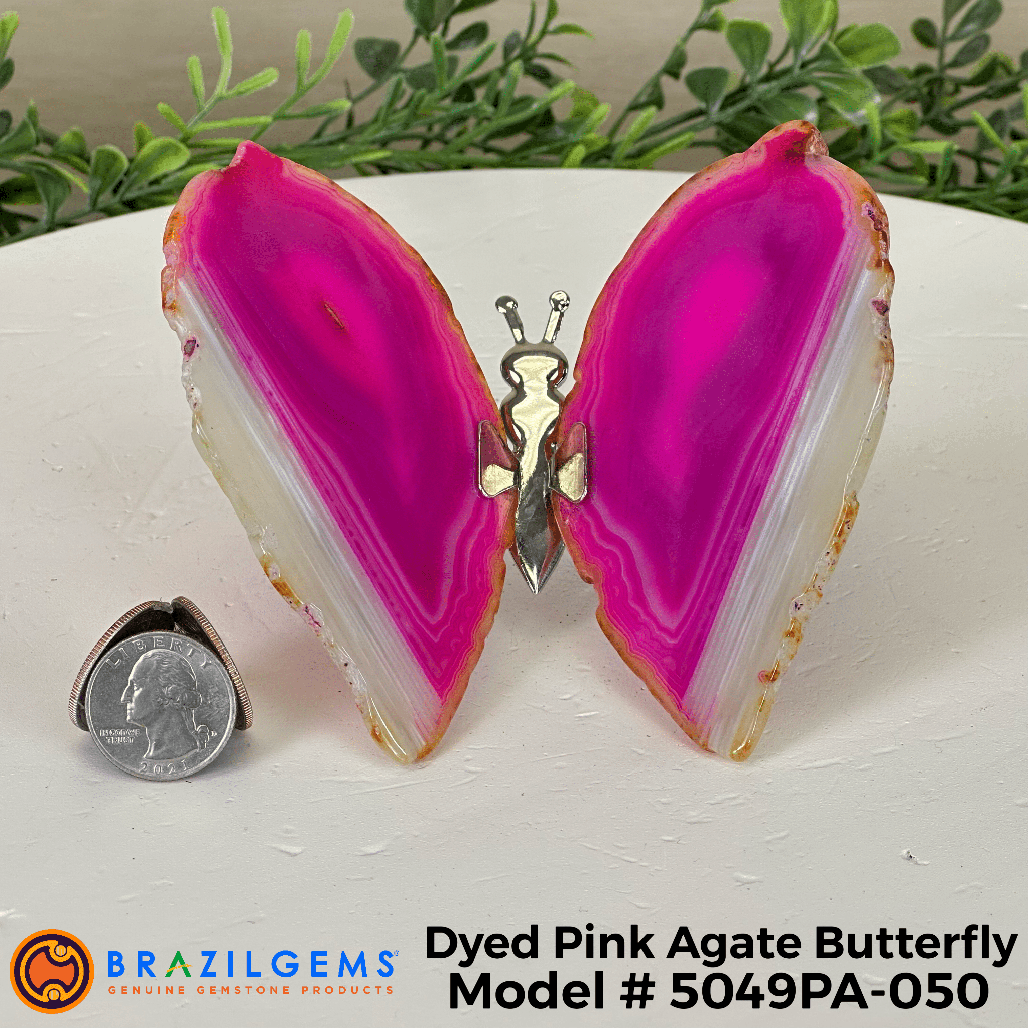 Small Pink Agate "Butterfly Wings", ~4" Length #5049PA - Brazil GemsBrazil GemsSmall Pink Agate "Butterfly Wings", ~4" Length #5049PAAgate Butterfly Wings5049PA - 026