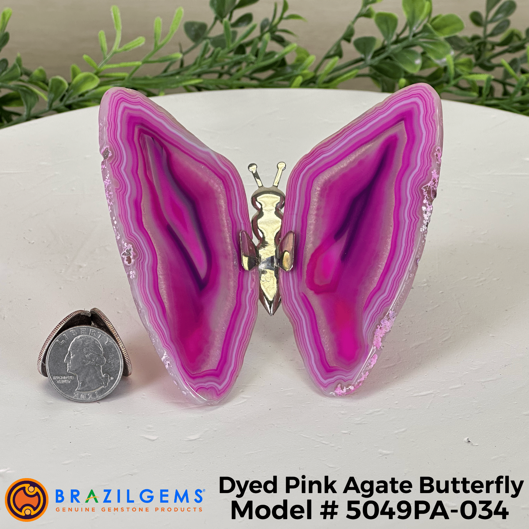 Small Pink Agate "Butterfly Wings", ~4" Length #5049PA - Brazil GemsBrazil GemsSmall Pink Agate "Butterfly Wings", ~4" Length #5049PAAgate Butterfly Wings5049PA - 026