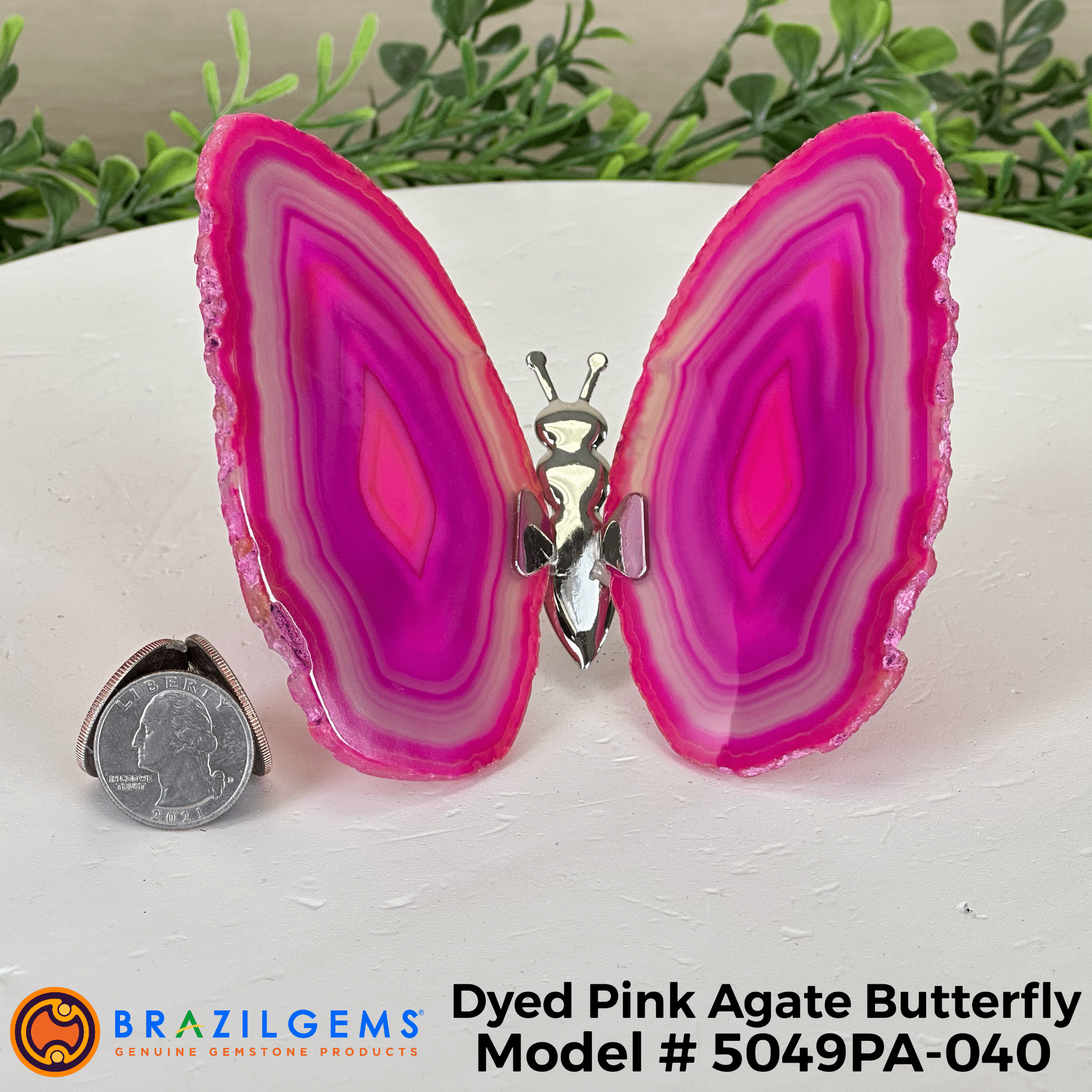 Small Pink Agate "Butterfly Wings", ~4" Length #5049PA - Brazil GemsBrazil GemsSmall Pink Agate "Butterfly Wings", ~4" Length #5049PAAgate Butterfly Wings5049PA - 026