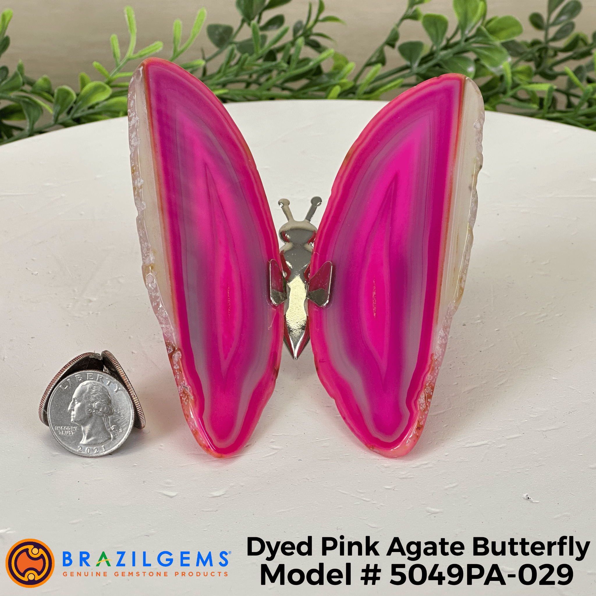 Small Pink Agate "Butterfly Wings", ~4" Length #5049PA - Brazil GemsBrazil GemsSmall Pink Agate "Butterfly Wings", ~4" Length #5049PAAgate Butterfly Wings5049PA - 026