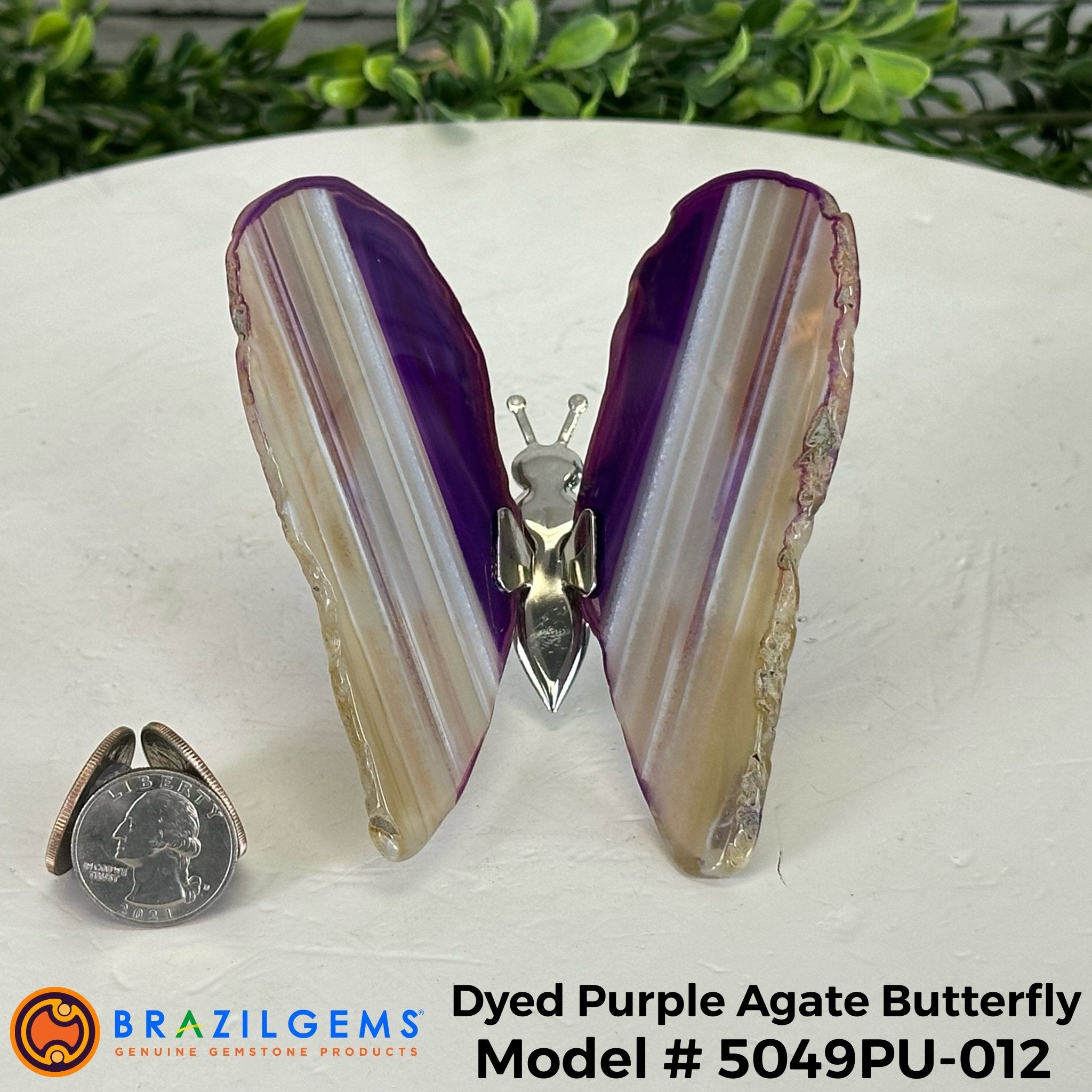 Small Purple Agate "Butterfly Wings", ~4" Length #5049PU - Brazil GemsBrazil GemsSmall Purple Agate "Butterfly Wings", ~4" Length #5049PUAgate Butterfly Wings5049PU-012