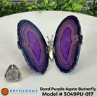 Small Purple Agate "Butterfly Wings", ~4" Length #5049PU - Brazil GemsBrazil GemsSmall Purple Agate "Butterfly Wings", ~4" Length #5049PUAgate Butterfly Wings5049PU-017