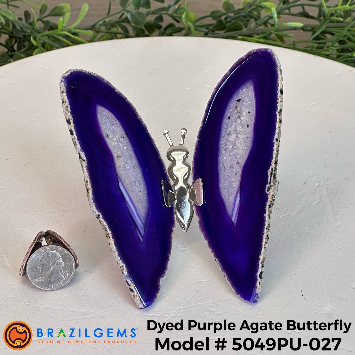 Small Purple Agate "Butterfly Wings", ~4" Length #5049PU - Brazil GemsBrazil GemsSmall Purple Agate "Butterfly Wings", ~4" Length #5049PUAgate Butterfly Wings5049PU - 027