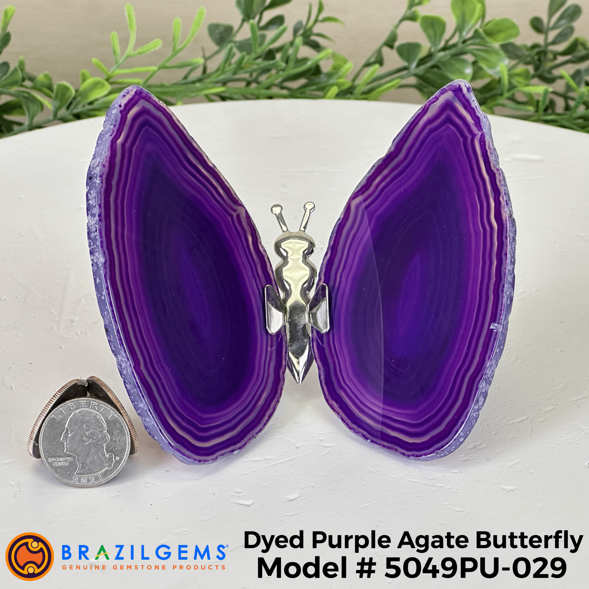 Small Purple Agate "Butterfly Wings", ~4" Length #5049PU - Brazil GemsBrazil GemsSmall Purple Agate "Butterfly Wings", ~4" Length #5049PUAgate Butterfly Wings5049PU - 029