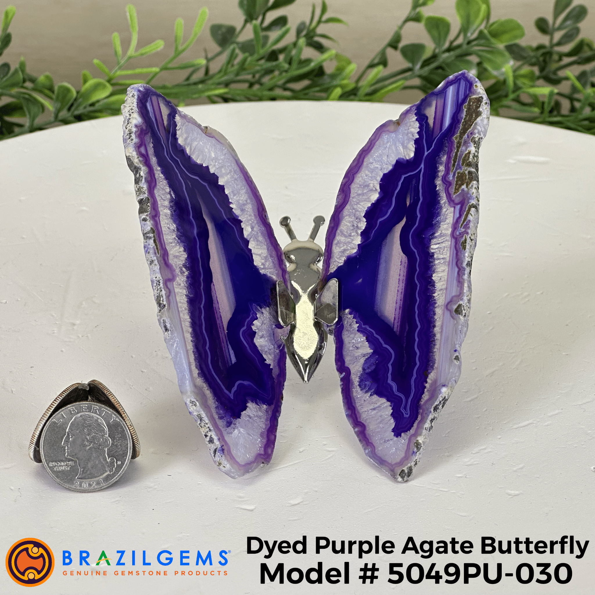 Small Purple Agate "Butterfly Wings", ~4" Length #5049PU - Brazil GemsBrazil GemsSmall Purple Agate "Butterfly Wings", ~4" Length #5049PUAgate Butterfly Wings5049PU - 030