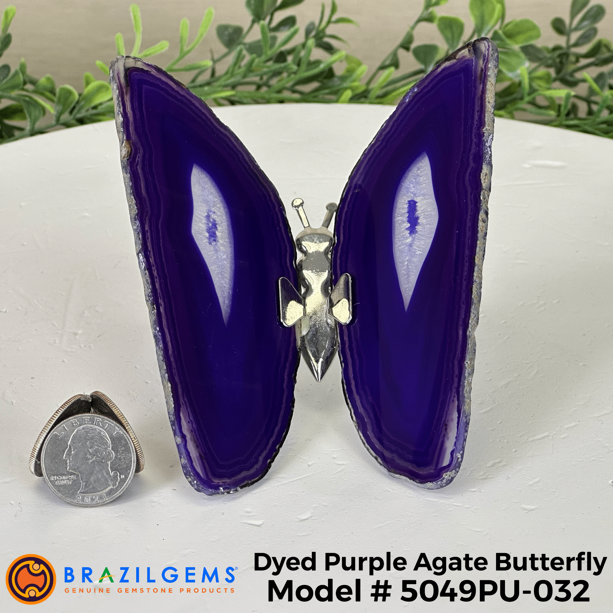 Small Purple Agate "Butterfly Wings", ~4" Length #5049PU - Brazil GemsBrazil GemsSmall Purple Agate "Butterfly Wings", ~4" Length #5049PUAgate Butterfly Wings5049PU - 032