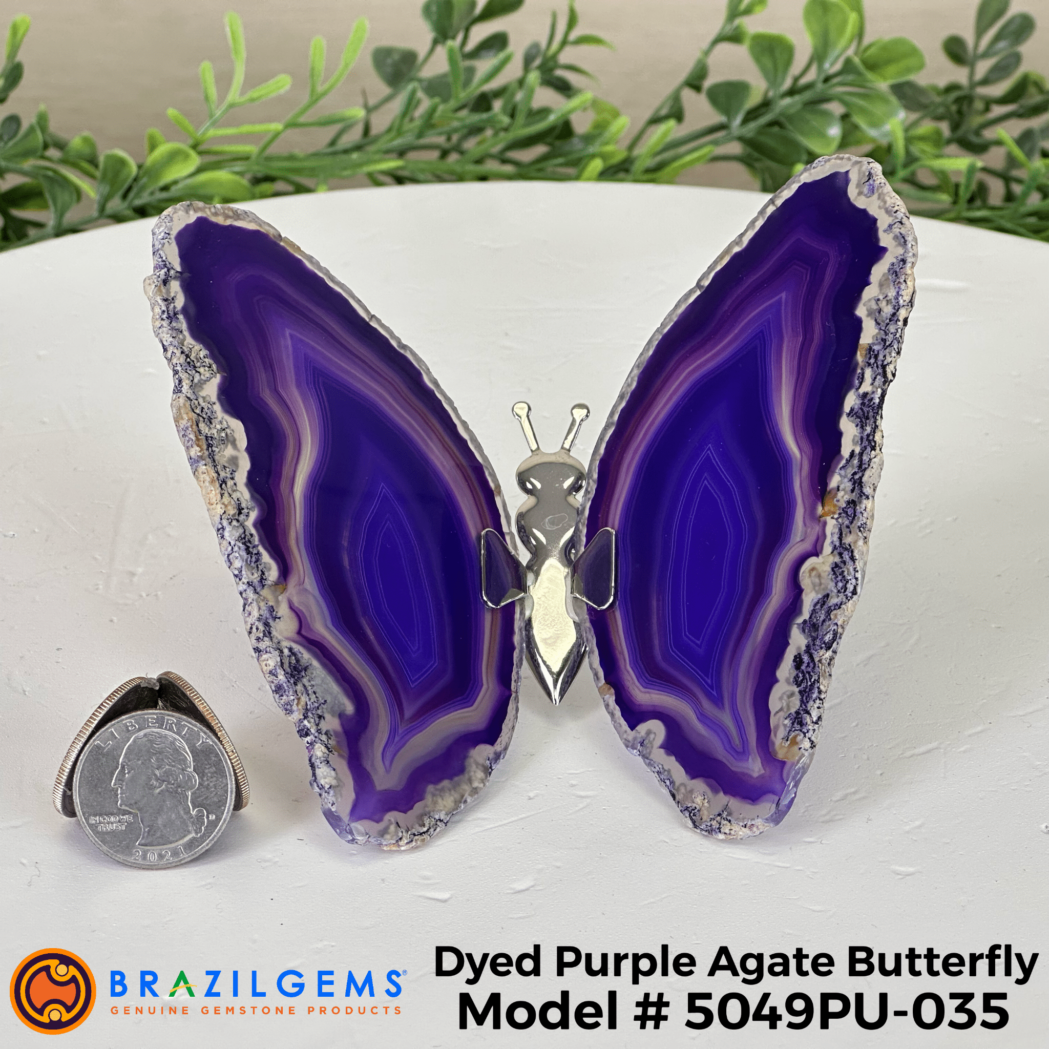 Small Purple Agate "Butterfly Wings", ~4" Length #5049PU - Brazil GemsBrazil GemsSmall Purple Agate "Butterfly Wings", ~4" Length #5049PUAgate Butterfly Wings5049PU - 035