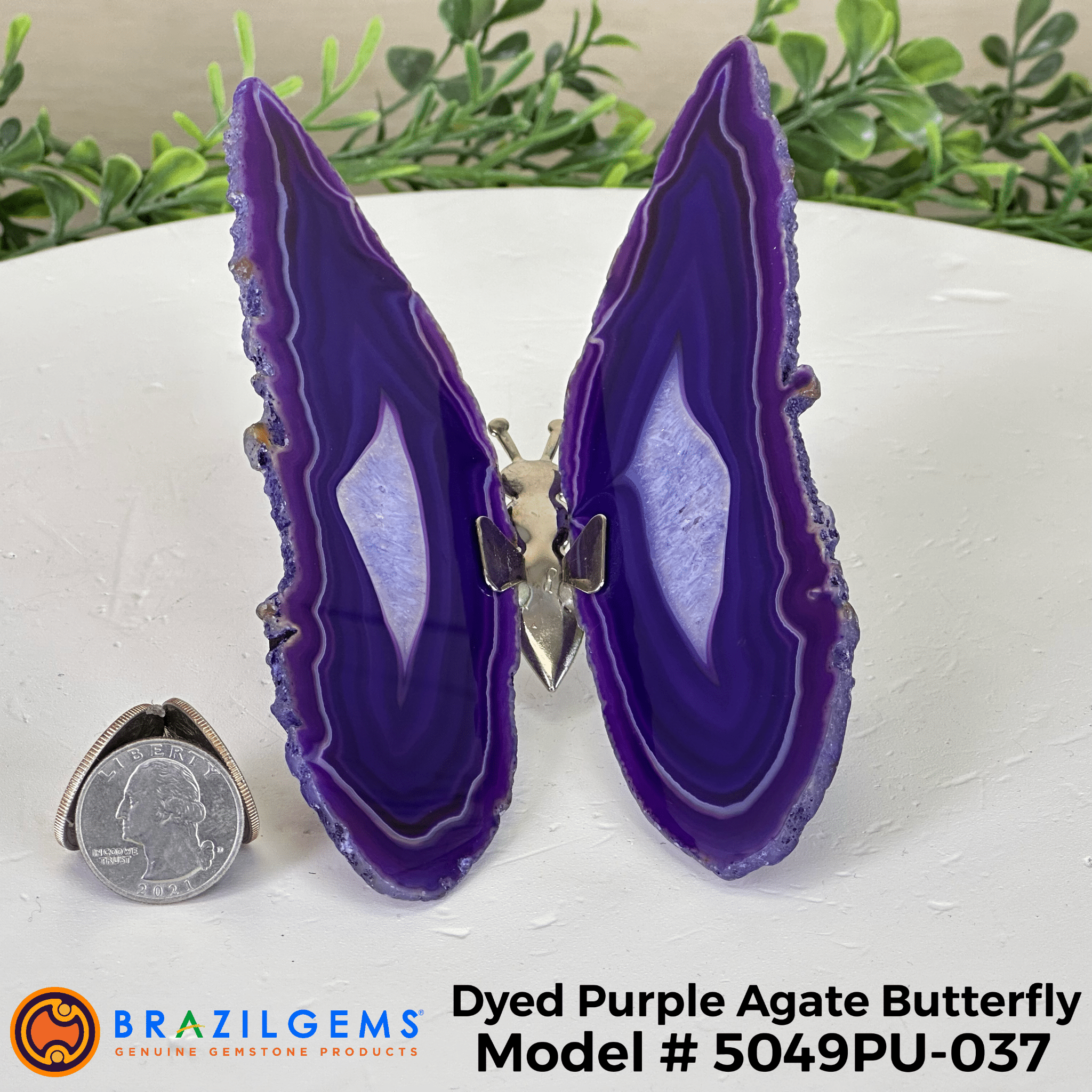 Small Purple Agate "Butterfly Wings", ~4" Length #5049PU - Brazil GemsBrazil GemsSmall Purple Agate "Butterfly Wings", ~4" Length #5049PUAgate Butterfly Wings5049PU - 037