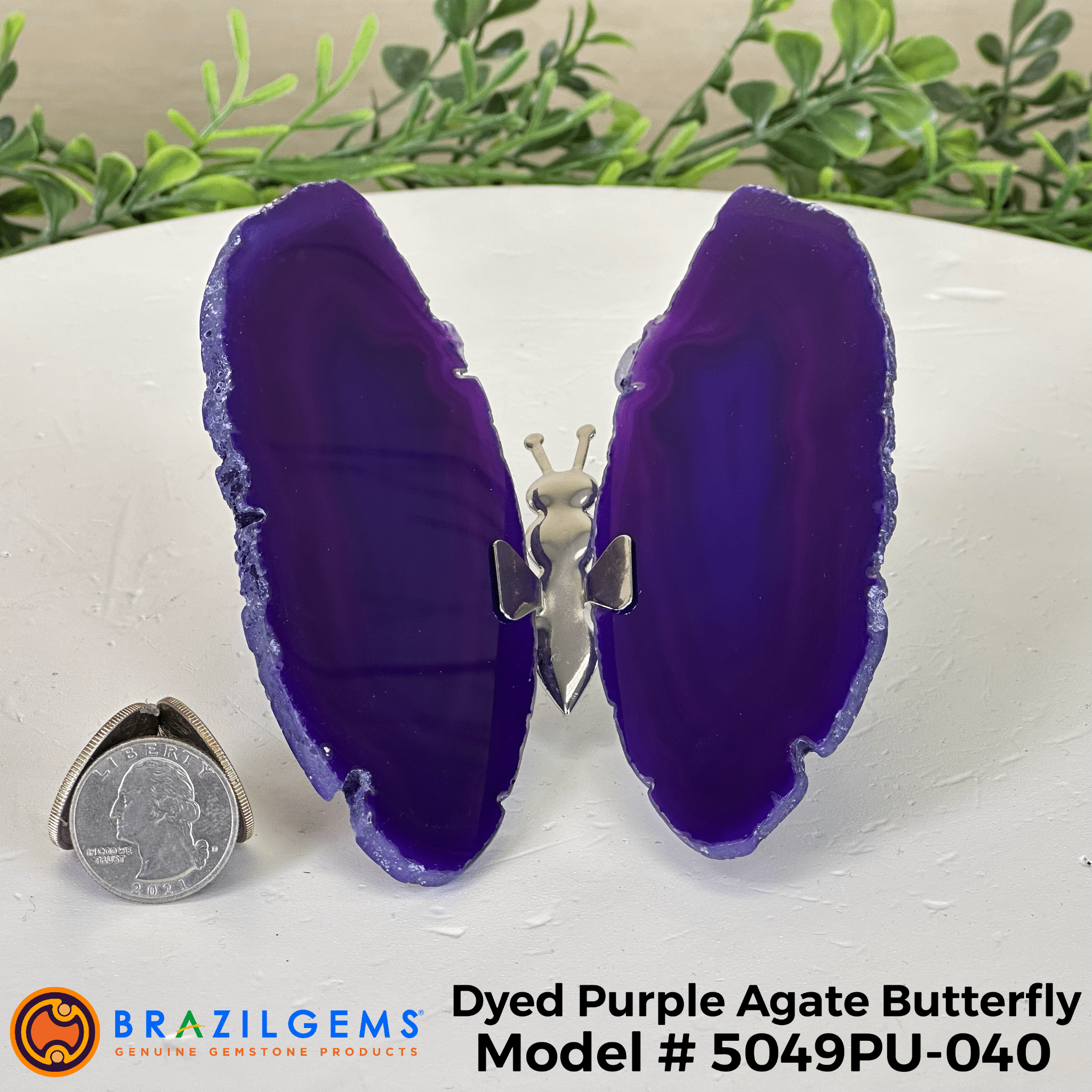 Small Purple Agate "Butterfly Wings", ~4" Length #5049PU - Brazil GemsBrazil GemsSmall Purple Agate "Butterfly Wings", ~4" Length #5049PUAgate Butterfly Wings5049PU - 040