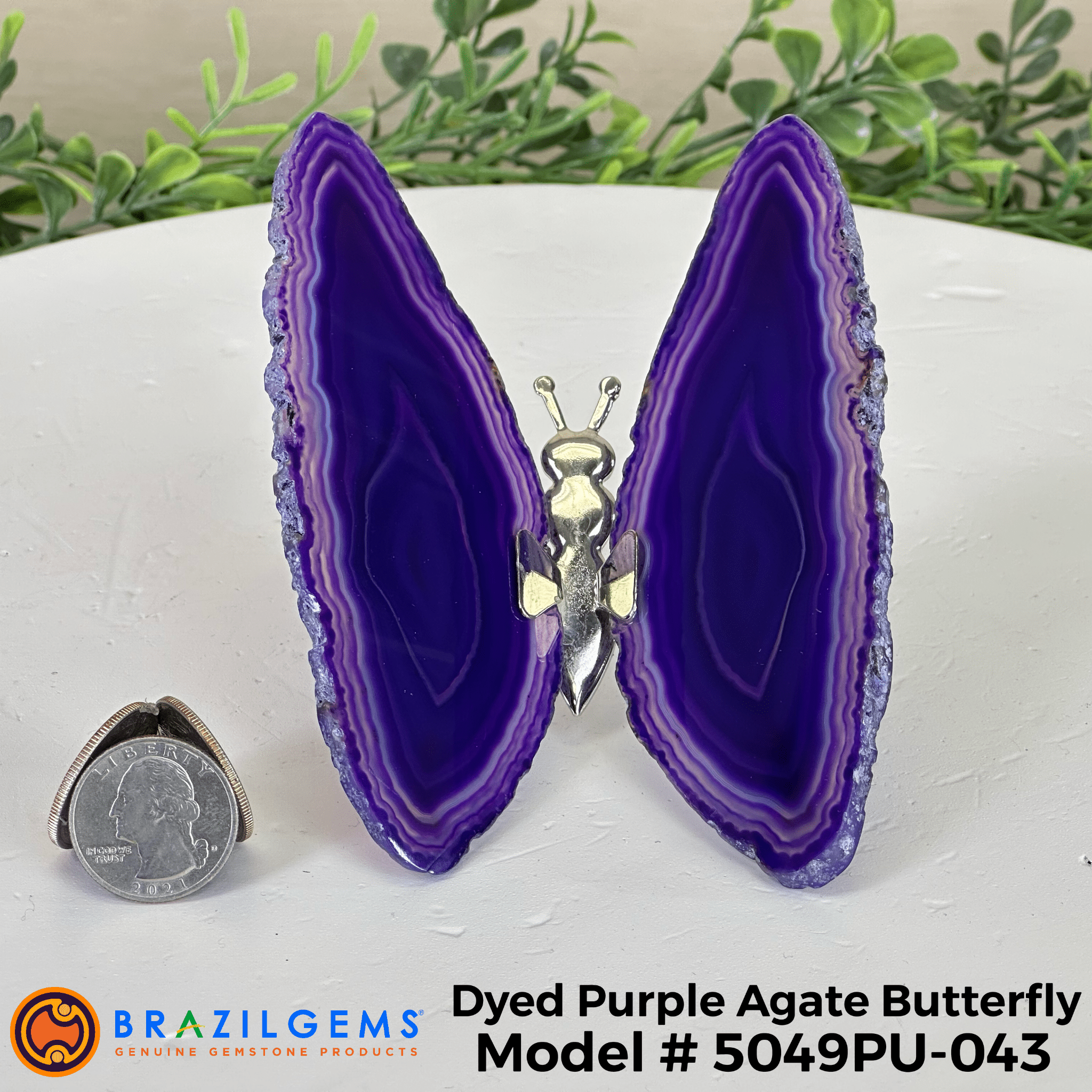 Small Purple Agate "Butterfly Wings", ~4" Length #5049PU - Brazil GemsBrazil GemsSmall Purple Agate "Butterfly Wings", ~4" Length #5049PUAgate Butterfly Wings5049PU - 043