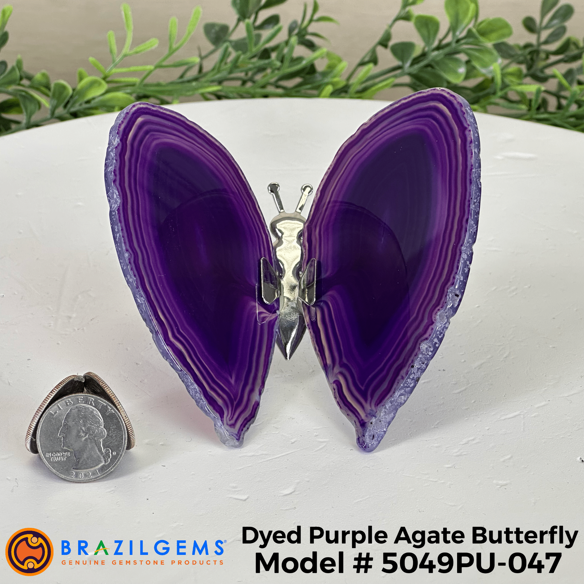 Small Purple Agate "Butterfly Wings", ~4" Length #5049PU - Brazil GemsBrazil GemsSmall Purple Agate "Butterfly Wings", ~4" Length #5049PUAgate Butterfly Wings5049PU - 047