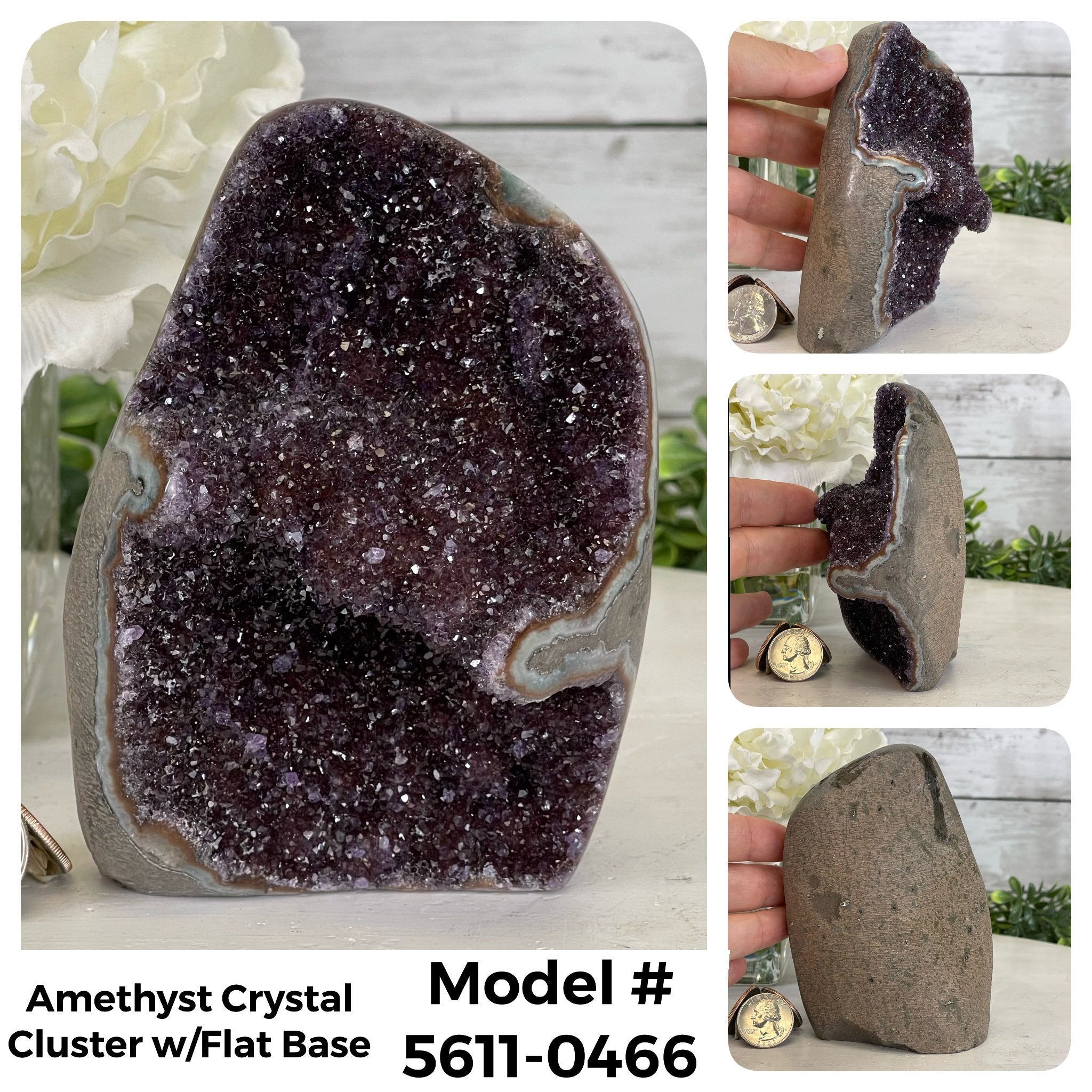 Small Super Quality Amethyst Crystal Cluster w/ flat base, Various Options #5611SQ - Brazil GemsBrazil GemsSmall Super Quality Amethyst Crystal Cluster w/ flat base, Various Options #5611SQSmall Clusters with Flat Bases5611-0466