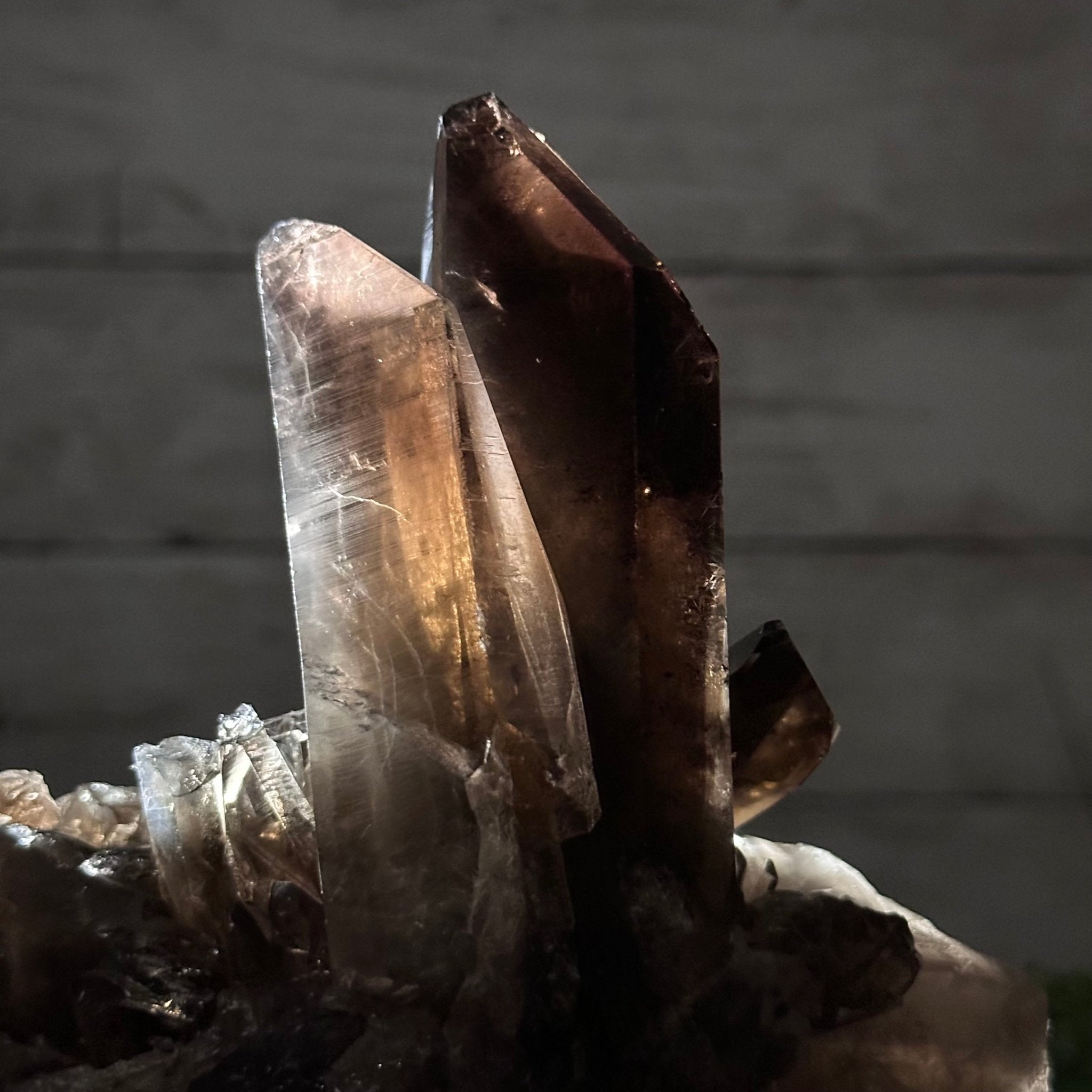 Smoky Quartz Cluster on a Metal Stand Model #5700-0014