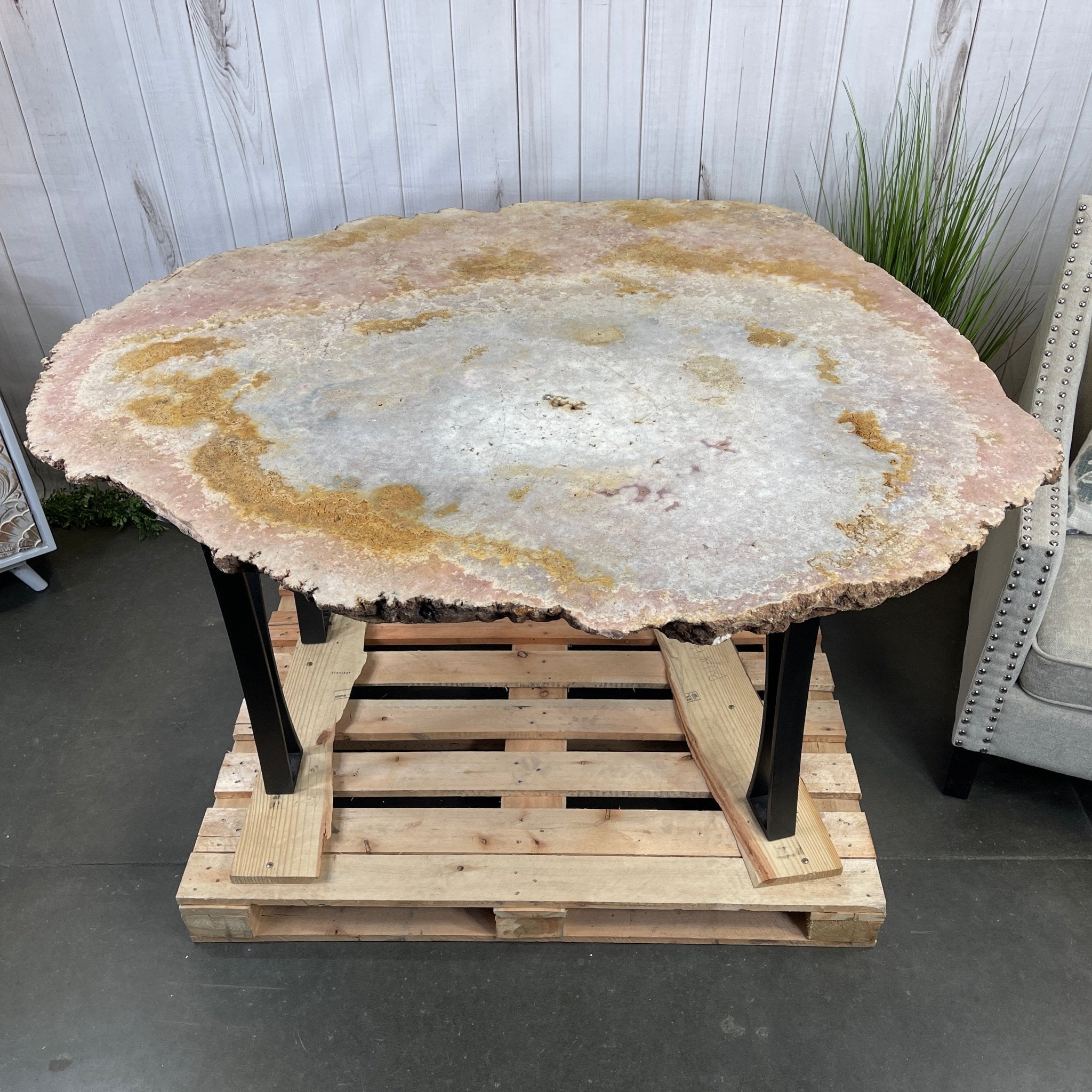 Special Pink Amethyst Dining/Conference Room Table Super Quality, 992.3 lbs & 58.8" long #1380-0001 - Brazil GemsBrazil GemsSpecial Pink Amethyst Dining/Conference Room Table Super Quality, 992.3 lbs & 58.8" long #1380-0001Tables: Dining1380-0001