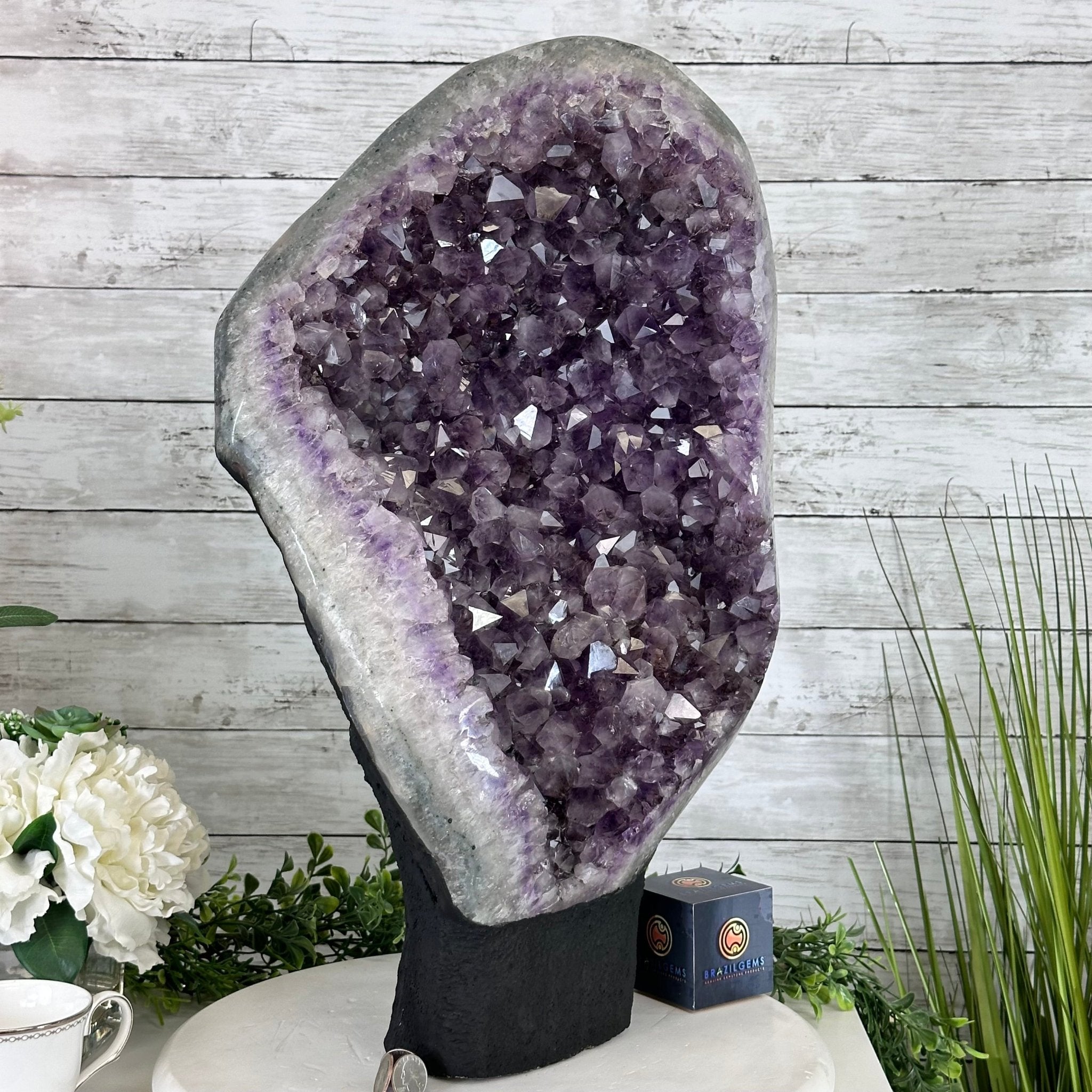 Amethyst Crystal Cluster on a cement base, Model #5614-0096 by