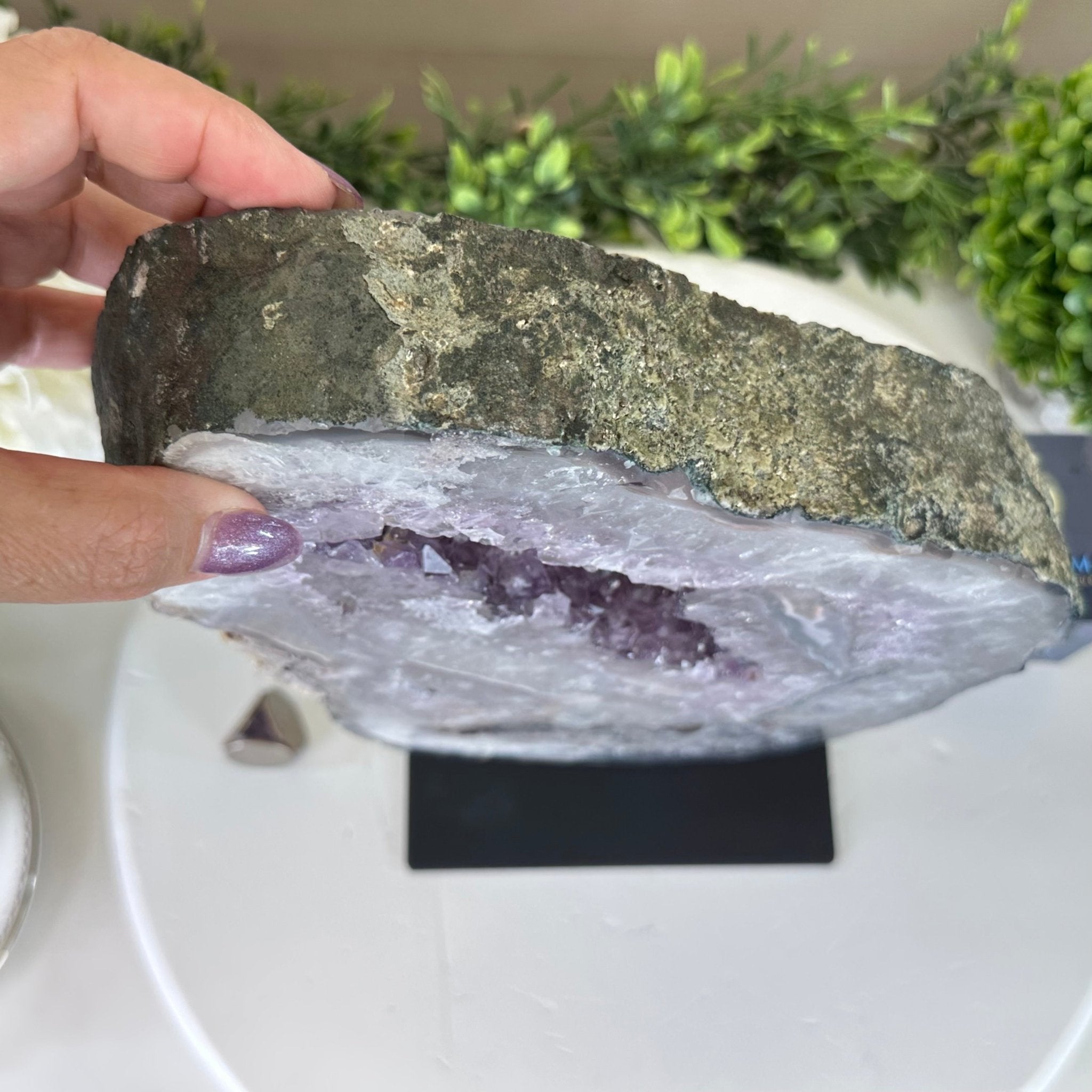 Standard Plus Quality Amethyst Crystal Slice, 10.1 lbs & 11.4" Tall #5621AM - 006 - Brazil GemsBrazil GemsStandard Plus Quality Amethyst Crystal Slice, 10.1 lbs & 11.4" Tall #5621AM - 006Slices on Fixed Bases5621AM - 006