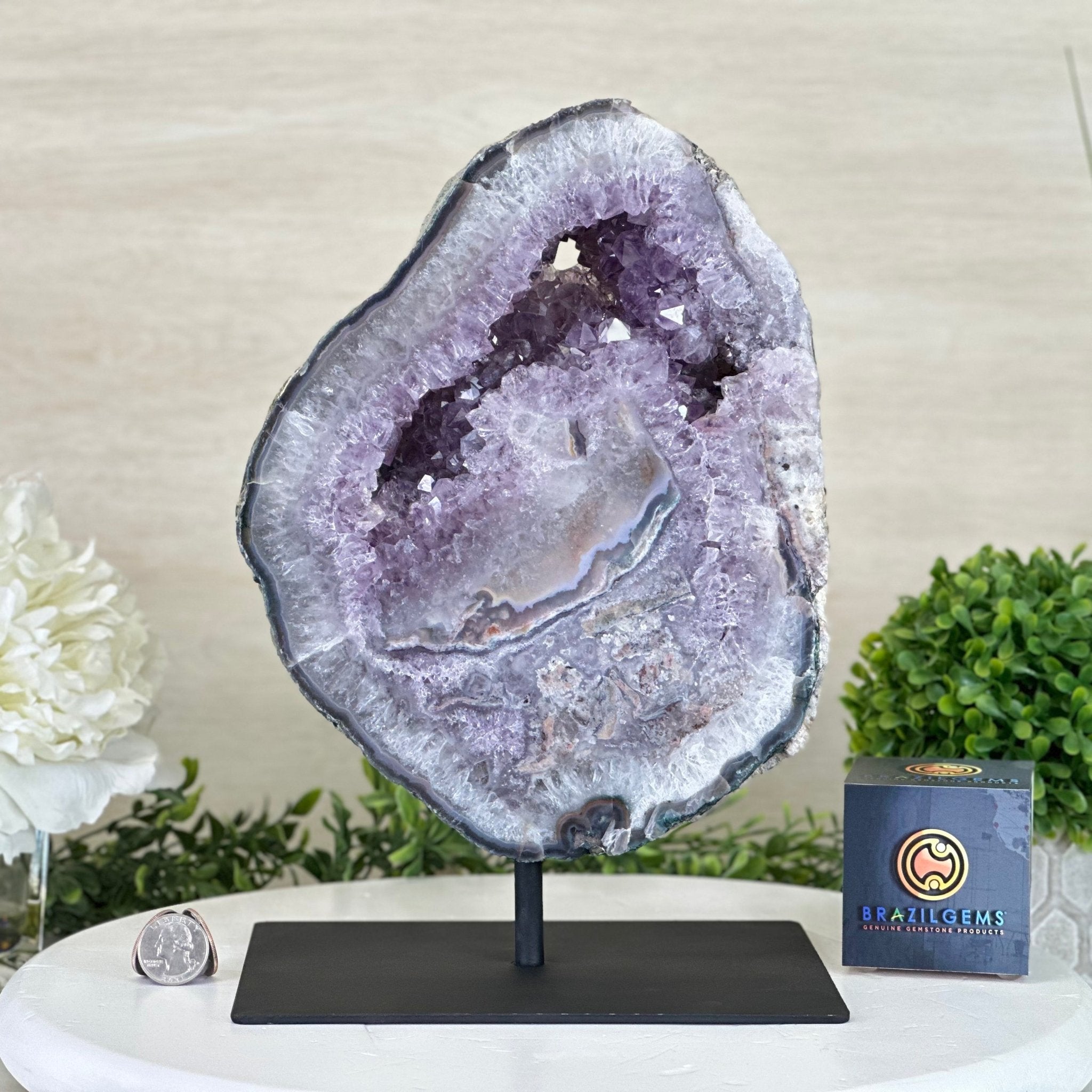 Standard Plus Quality Amethyst Crystal Slice, 10.3 lbs & 11.9" Tall #5621AM - 007 - Brazil GemsBrazil GemsStandard Plus Quality Amethyst Crystal Slice, 10.3 lbs & 11.9" Tall #5621AM - 007Slices on Fixed Bases5621AM - 007