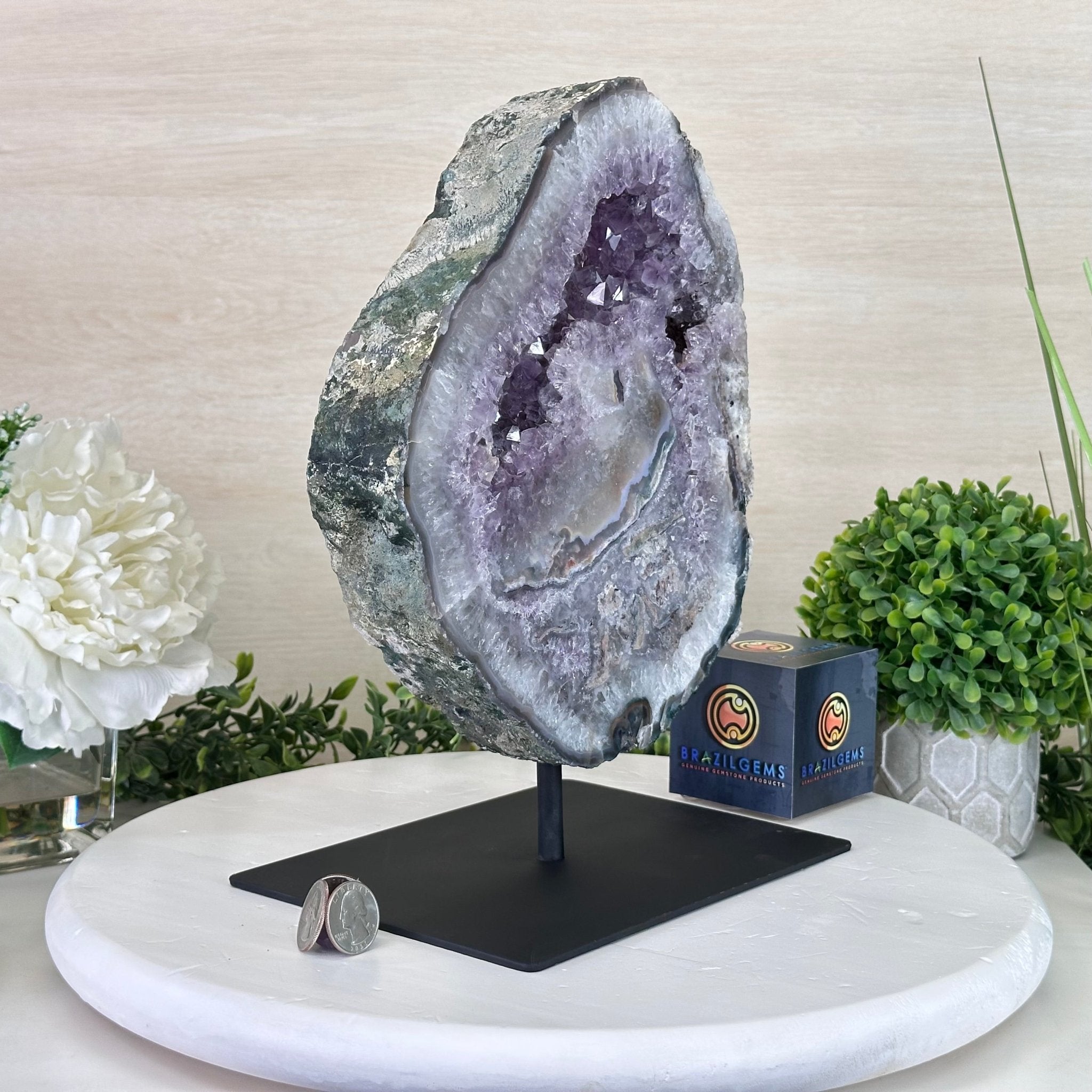 Standard Plus Quality Amethyst Crystal Slice, 10.3 lbs & 11.9" Tall #5621AM - 007 - Brazil GemsBrazil GemsStandard Plus Quality Amethyst Crystal Slice, 10.3 lbs & 11.9" Tall #5621AM - 007Slices on Fixed Bases5621AM - 007