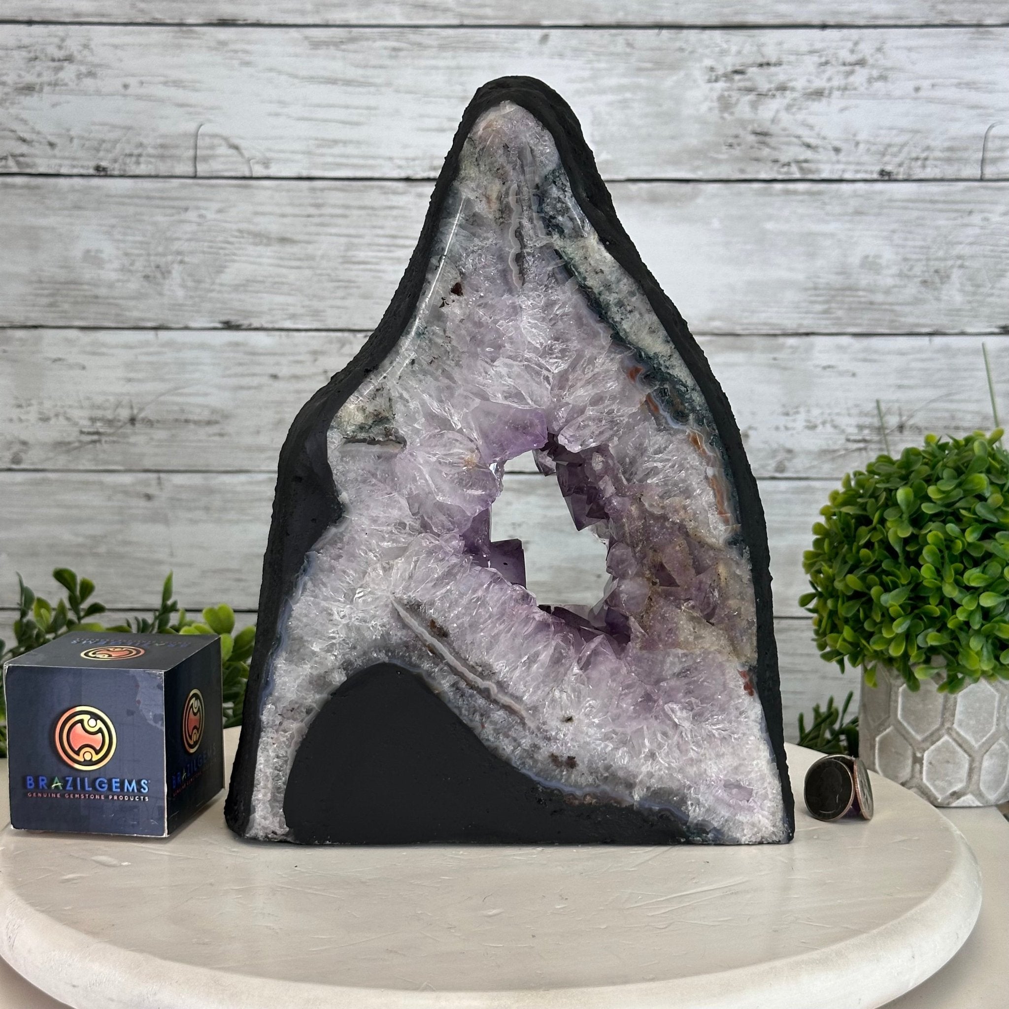 Standard Plus Quality Open 2 - Sided Amethyst Cathedral 14.6 lbs & 11.3" Tall #5605 - 0172 - Brazil GemsBrazil GemsStandard Plus Quality Open 2 - Sided Amethyst Cathedral 14.6 lbs & 11.3" Tall #5605 - 0172Open 2 - Sided Cathedrals5605 - 0172