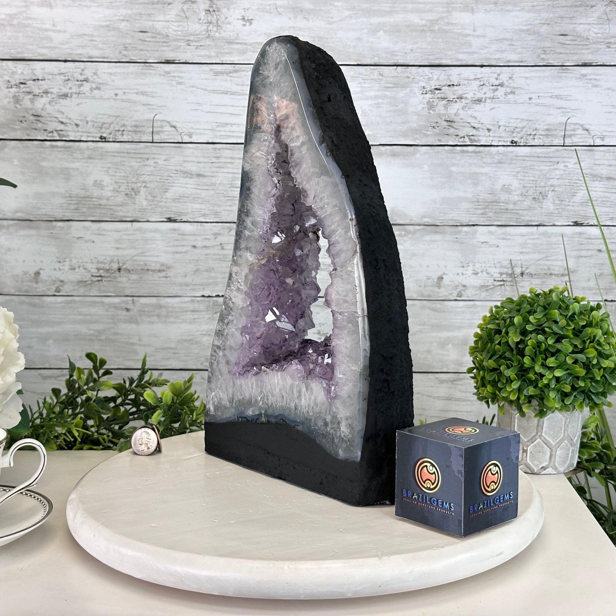 Standard Plus Quality Open 2 - Sided Amethyst Cathedral 15.8 lbs & 14" Tall #5605 - 0167 - Brazil GemsBrazil GemsStandard Plus Quality Open 2 - Sided Amethyst Cathedral 15.8 lbs & 14" Tall #5605 - 0167Open 2 - Sided Cathedrals5605 - 0167