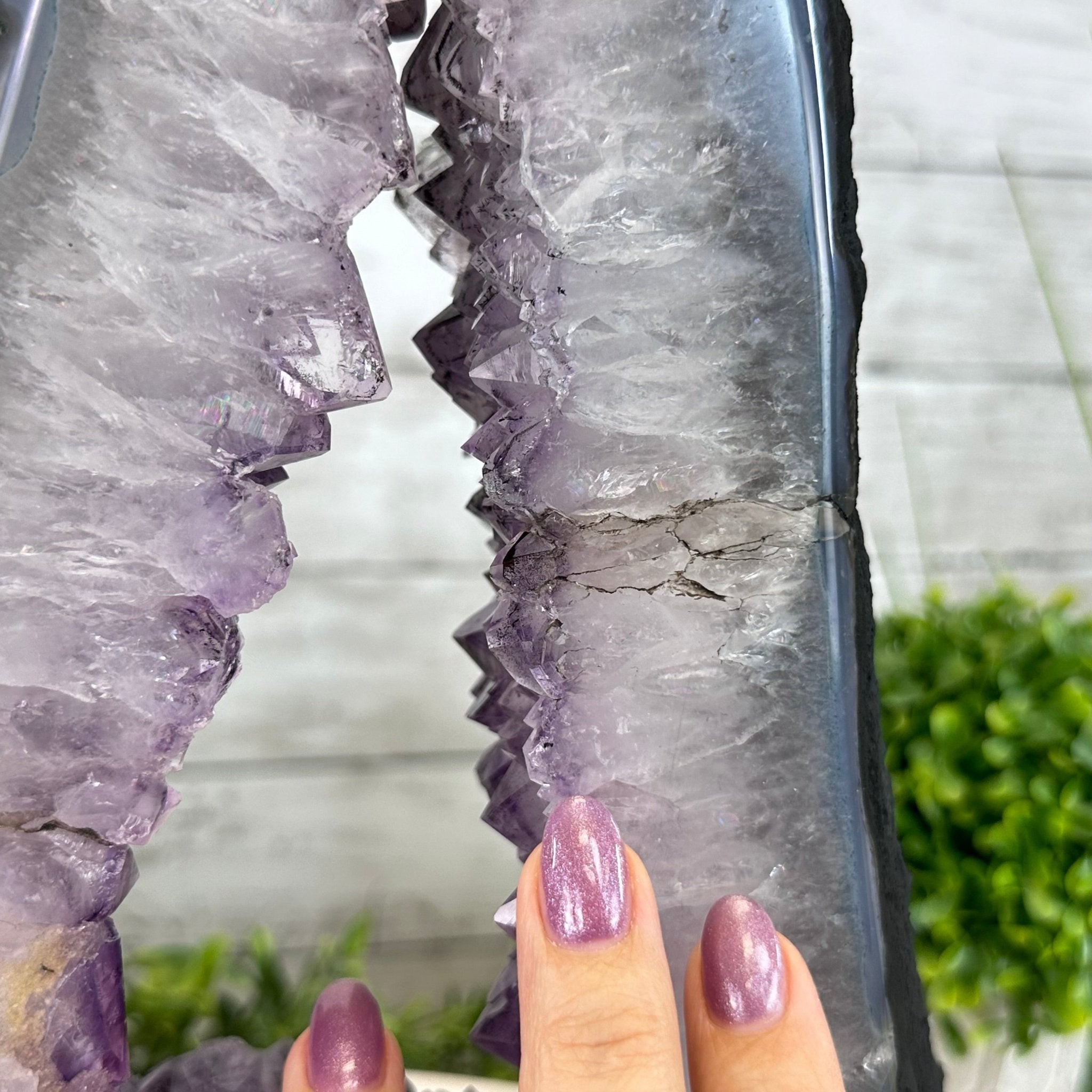 Standard Plus Quality Open 2 - Sided Amethyst Cathedral 15.8 lbs & 14" Tall #5605 - 0167 - Brazil GemsBrazil GemsStandard Plus Quality Open 2 - Sided Amethyst Cathedral 15.8 lbs & 14" Tall #5605 - 0167Open 2 - Sided Cathedrals5605 - 0167