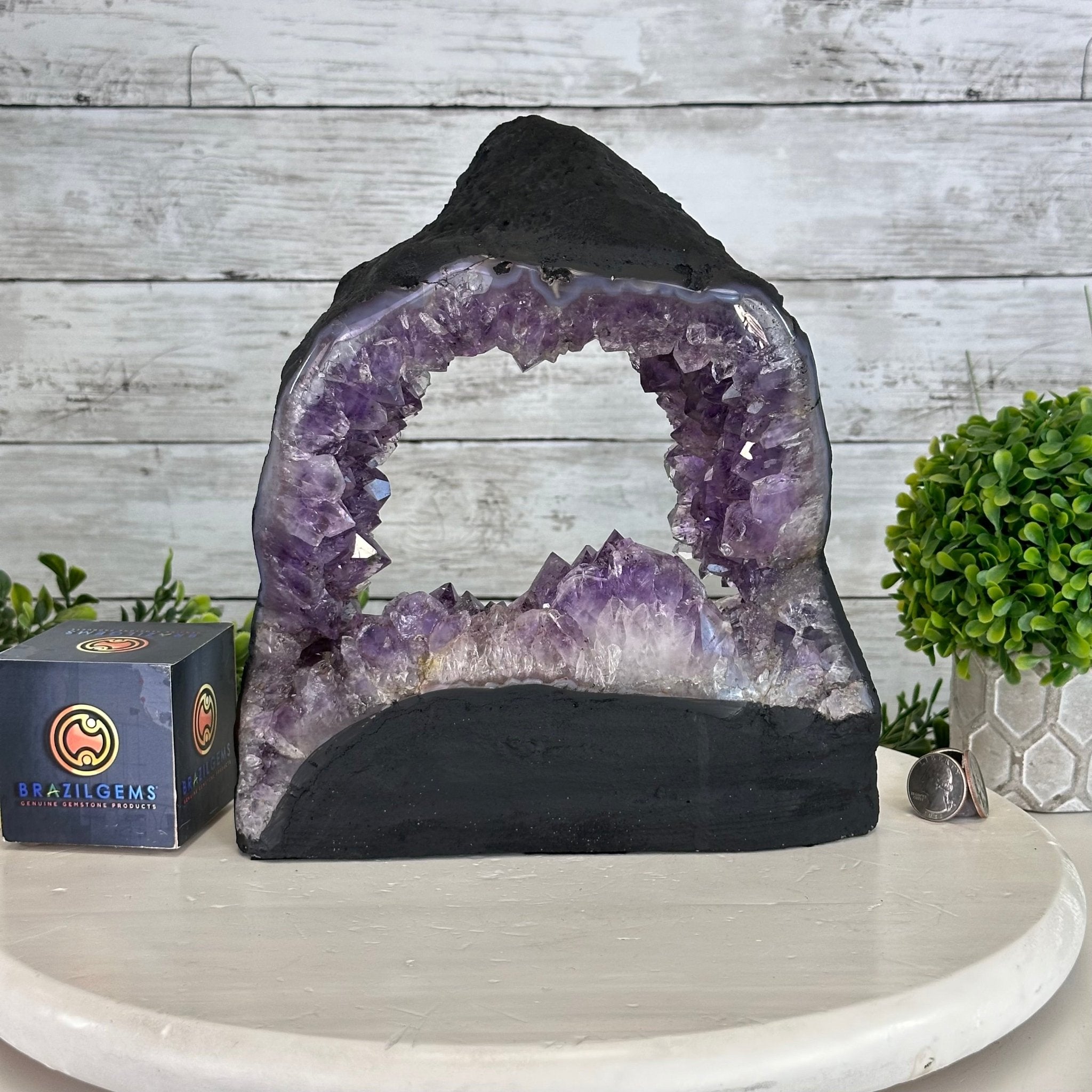 Standard Plus Quality Open 2 - Sided Amethyst Cathedral 7.3 lbs & 9.7" Tall #5605 - 0158 - Brazil GemsBrazil GemsStandard Plus Quality Open 2 - Sided Amethyst Cathedral 7.3 lbs & 9.7" Tall #5605 - 0158Open 2 - Sided Cathedrals5605 - 0158