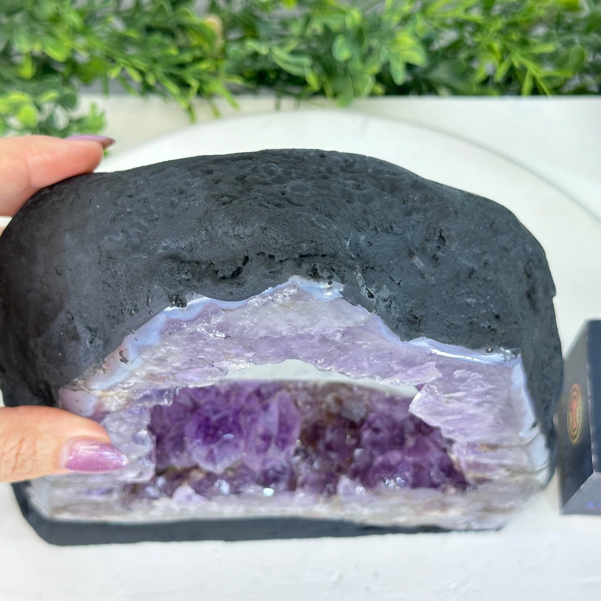 Standard Plus Quality Open 2 - Sided Amethyst Cathedral 7.3 lbs & 9.7" Tall #5605 - 0158 - Brazil GemsBrazil GemsStandard Plus Quality Open 2 - Sided Amethyst Cathedral 7.3 lbs & 9.7" Tall #5605 - 0158Open 2 - Sided Cathedrals5605 - 0158