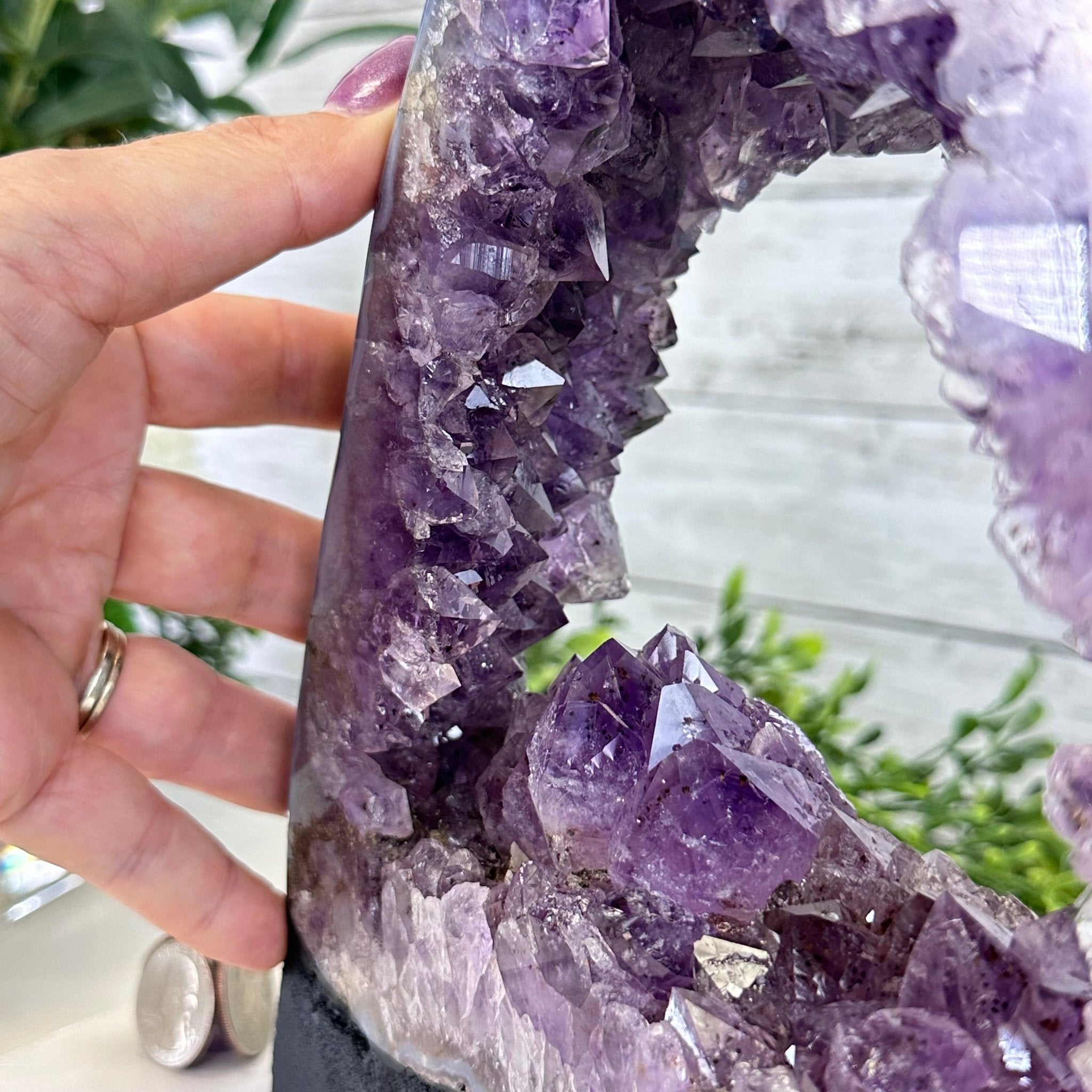 Standard Plus Quality Open 2 - Sided Amethyst Cathedral 7.3 lbs & 9.7" Tall #5605 - 0158 - Brazil GemsBrazil GemsStandard Plus Quality Open 2 - Sided Amethyst Cathedral 7.3 lbs & 9.7" Tall #5605 - 0158Open 2 - Sided Cathedrals5605 - 0158