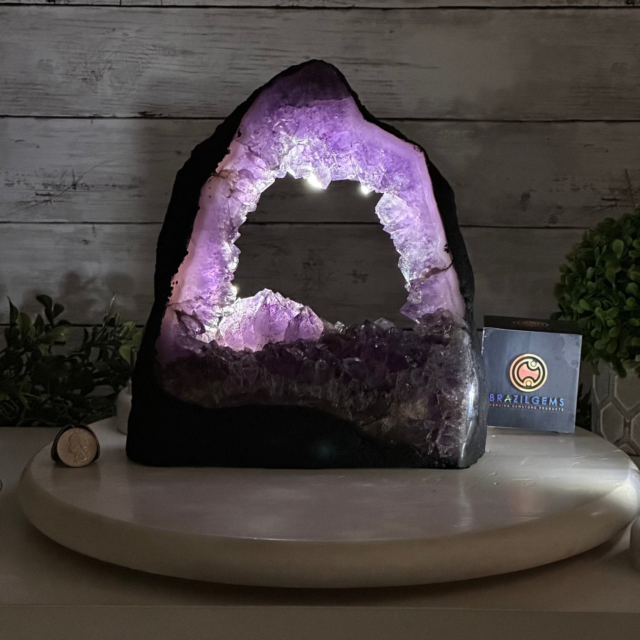 Standard Plus Quality Open 2 - Sided Amethyst Cathedral 7.3 lbs & 9.7" Tall #5605 - 0158 - Brazil GemsBrazil GemsStandard Plus Quality Open 2 - Sided Amethyst Cathedral 7.3 lbs & 9.7" Tall #5605 - 0158Open 2 - Sided Cathedrals5605 - 0158