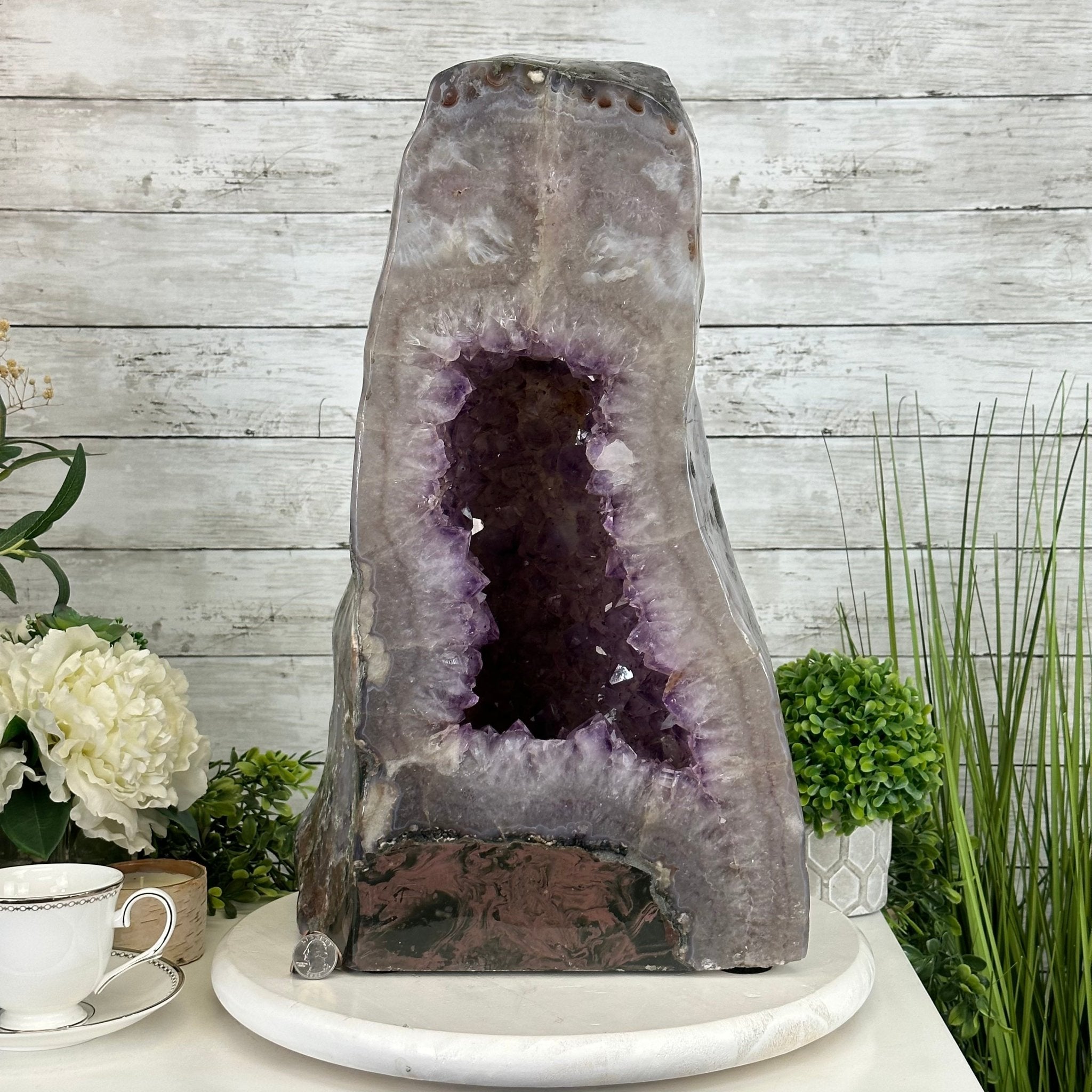 Standard Plus Quality Polished Brazilian Amethyst Cathedral, 67.5 lbs & 19.4" tall Model #5602-0163 by Brazil Gems - Brazil GemsBrazil GemsStandard Plus Quality Polished Brazilian Amethyst Cathedral, 67.5 lbs & 19.4" tall Model #5602-0163 by Brazil GemsPolished Cathedrals5602-0163