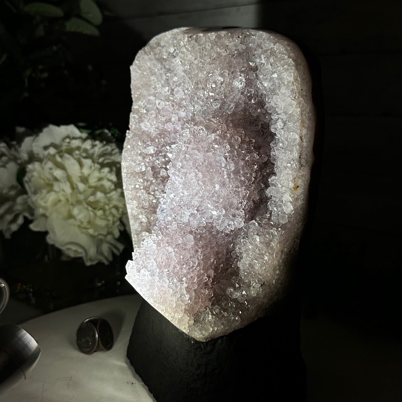Standard Quality Amethyst Crystal on Cement Base, 11.3 lbs and 9.5" Tall #5614-0074 - Brazil GemsBrazil GemsStandard Quality Amethyst Crystal on Cement Base, 11.3 lbs and 9.5" Tall #5614-0074Clusters on Cement Bases5614-0074