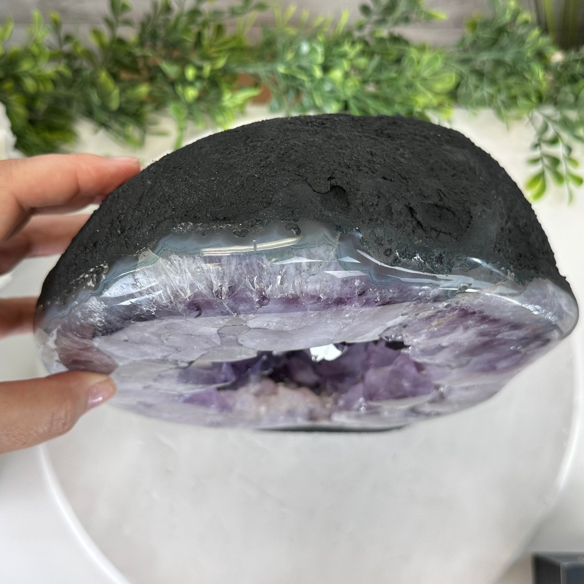 Standard Quality Amethyst Crystal on Cement Base, 22.8 lbs and 12.3" Tall #5614-0090 - Brazil GemsBrazil GemsStandard Quality Amethyst Crystal on Cement Base, 22.8 lbs and 12.3" Tall #5614-0090Clusters on Cement Bases5614-0090