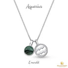 Sterling Silver Aquarius Zodiac Pendant Necklace w/ Natural Gemstone - Brazil GemsBrazil GemsSterling Silver Aquarius Zodiac Pendant Necklace w/ Natural GemstoneNecklace12SS9608 - 109