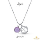 Sterling Silver Aries Zodiac Pendant Necklace w/ Natural Gemstone - Brazil GemsBrazil GemsSterling Silver Aries Zodiac Pendant Necklace w/ Natural GemstoneNecklace12SS9593 - 103