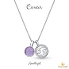 Sterling Silver Cancer Zodiac Pendant Necklace w/ Natural Gemstone - Brazil GemsBrazil GemsSterling Silver Cancer Zodiac Pendant Necklace w/ Natural GemstoneNecklace12SS9596 - 103