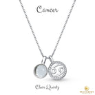 Sterling Silver Cancer Zodiac Pendant Necklace w/ Natural Gemstone - Brazil GemsBrazil GemsSterling Silver Cancer Zodiac Pendant Necklace w/ Natural GemstoneNecklace12SS9596 - 108