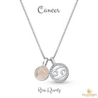 Sterling Silver Cancer Zodiac Pendant Necklace w/ Natural Gemstone - Brazil GemsBrazil GemsSterling Silver Cancer Zodiac Pendant Necklace w/ Natural GemstoneNecklace12SS9596 - 123