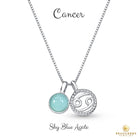 Sterling Silver Cancer Zodiac Pendant Necklace w/ Natural Gemstone - Brazil GemsBrazil GemsSterling Silver Cancer Zodiac Pendant Necklace w/ Natural GemstoneNecklace12SS9596 - 128