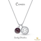 Sterling Silver Cancer Zodiac Pendant Necklace w/ Natural Gemstone - Brazil GemsBrazil GemsSterling Silver Cancer Zodiac Pendant Necklace w/ Natural GemstoneNecklace12SS9596 - 134