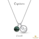 Sterling Silver Capricorn Zodiac Pendant Necklace w/ Natural Gemstone - Brazil GemsBrazil GemsSterling Silver Capricorn Zodiac Pendant Necklace w/ Natural GemstoneNecklace12SS9607 - 109