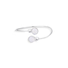 Sterling Silver Cuff Bracelet with 2 Round Natural Gemstones - Brazil GemsBrazil GemsSterling Silver Cuff Bracelet with 2 Round Natural GemstonesBracelet10SS9010 - 108