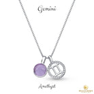 Sterling Silver Gemini Zodiac Pendant Necklace w/ Natural Gemstones - Brazil GemsBrazil GemsSterling Silver Gemini Zodiac Pendant Necklace w/ Natural GemstonesNecklace12SS9595