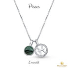 Sterling Silver Pisces Zodiac Pendant Necklace w/ Natural Gemstone - Brazil GemsBrazil GemsSterling Silver Pisces Zodiac Pendant Necklace w/ Natural GemstoneNecklace12SS9609 - 109