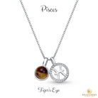 Sterling Silver Pisces Zodiac Pendant Necklace w/ Natural Gemstone - Brazil GemsBrazil GemsSterling Silver Pisces Zodiac Pendant Necklace w/ Natural GemstoneNecklace12SS9609 - 132