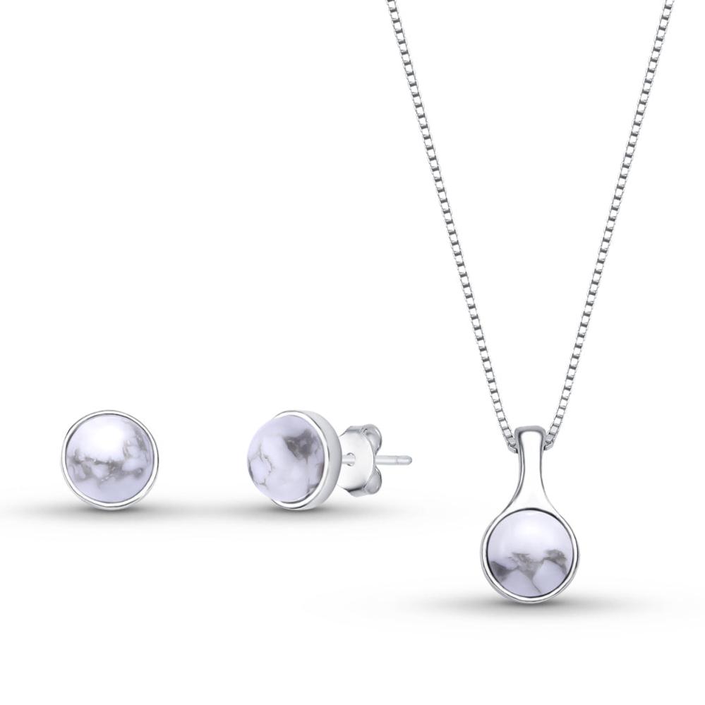 Sterling Silver Round Classic Necklace & Earring Set w/ Natural Gemstones - Brazil GemsBrazil GemsSterling Silver Round Classic Necklace & Earring Set w/ Natural GemstonesNecklace & Earring Set14SS9900 - 114