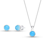 Sterling Silver Round Classic Necklace & Earring Set w/ Natural Gemstones - Brazil GemsBrazil GemsSterling Silver Round Classic Necklace & Earring Set w/ Natural GemstonesNecklace & Earring Set14SS9900 - 128